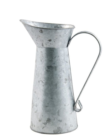 Zinková konvička na mléko s rukojetí 18 cm vintage země