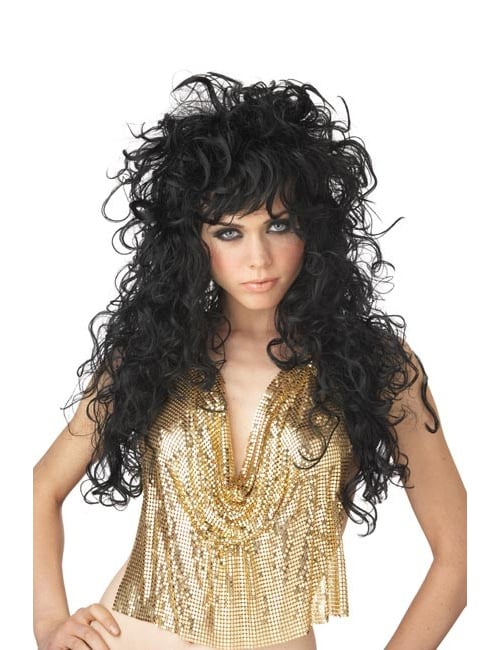 Perruque cheveux longs bouclés pour femme noire