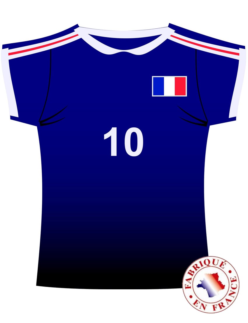 Décoration murale maillot France bleu avec numéro 10