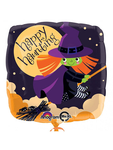 Fóliový balónek s motivem čarodějnice 46 x 46 cm