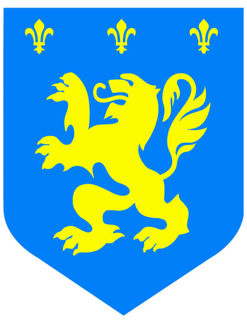 Středověká vystřihovánka modrého lva průměr 30 cm