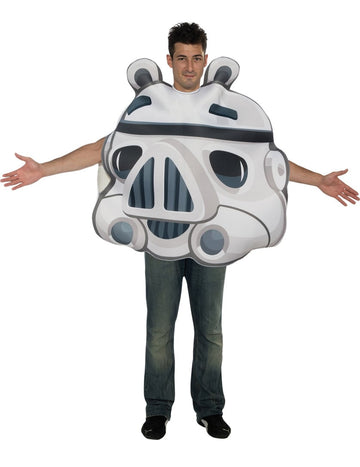 Déguisement Angry Birds Stormtrooper pour adulte blanc et gris en forme de cochon
