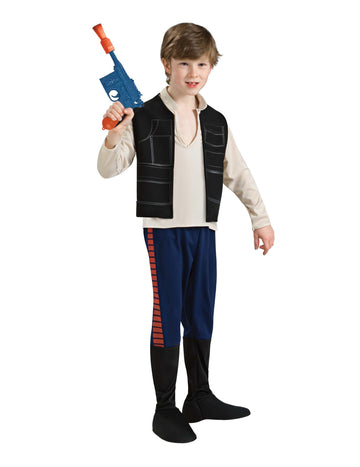 Kinderkostüm Han Solo Star Wars mit schwarzer Weste und blauer Hose