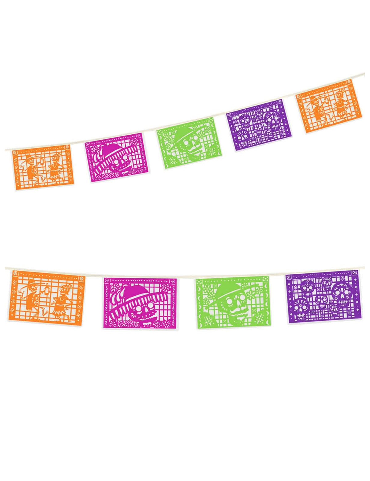 Girlanda Papel picado Dia de los muertos vícebarevné z plastu