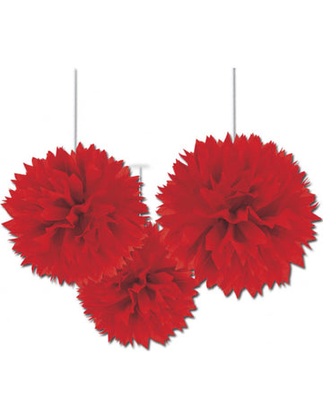 Závěsné dekorace s červenými míčky