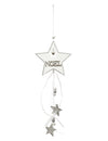 Décoration à suspendre étoiles pour Noël blanc et argent