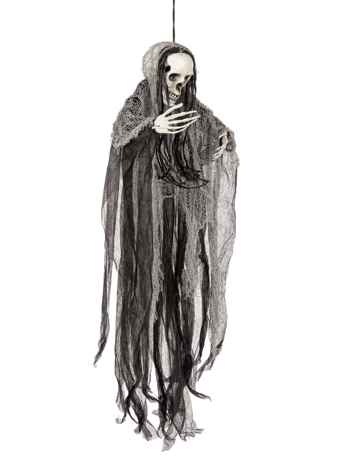 Vue de profil de la décoration à suspendre faucheuse Halloween