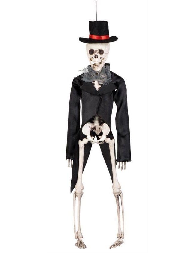 Vue de face du squelette à suspendre marié gothique pour Halloween