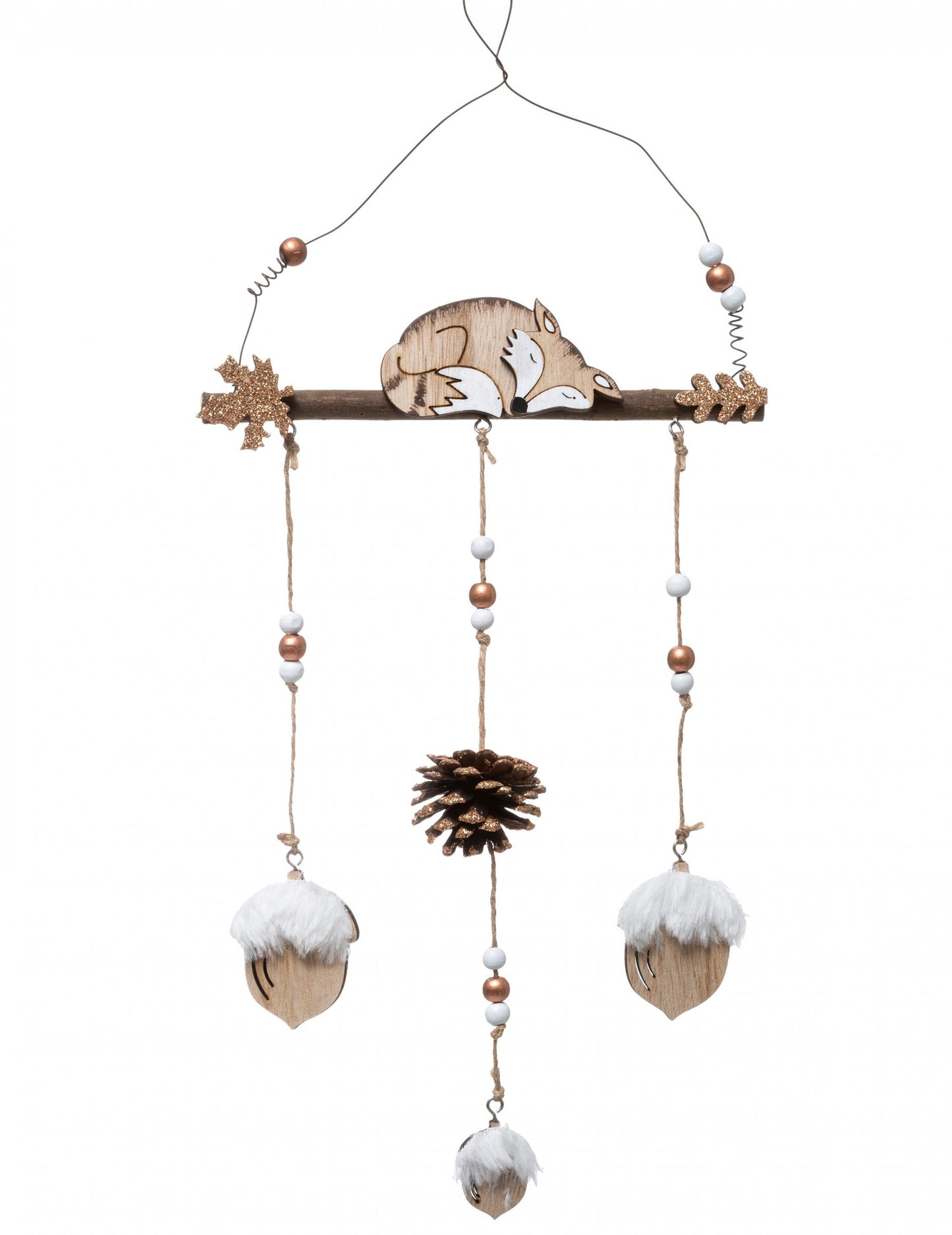 Dřevěná závěsná dekorace Fox 42 cm mobilní