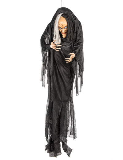Décoration à suspendre sorcière pour Halloween noire et blanche