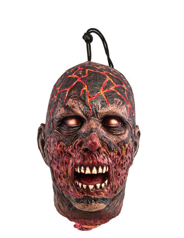 Závěsná dekorace s hlavou spálené zombie 30 cm
