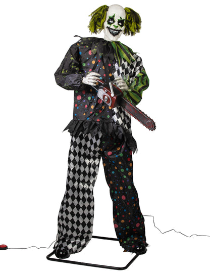 Décoration animée clown debout hanté 180 cm