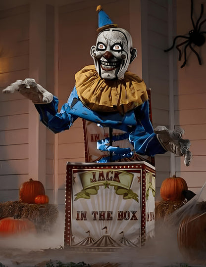 Animovaná dekorace s klaunem Jack in the Box 180 cm