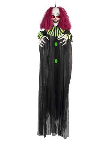 Závěsná animovaná dekorace Děsivý klaun 130 cm