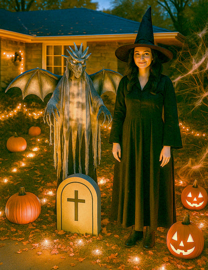 Dekorace animovaného obřího draka 175 cm