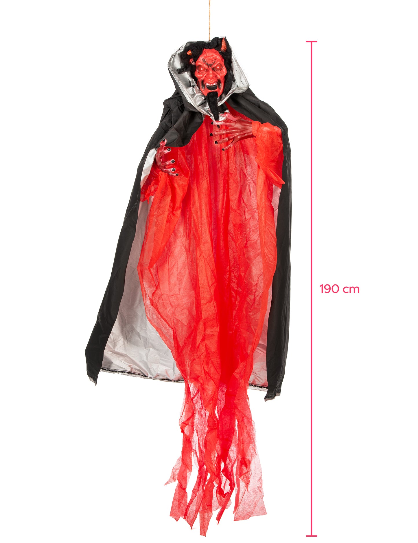 Animovaný a svítící dekorační démon 190 cm