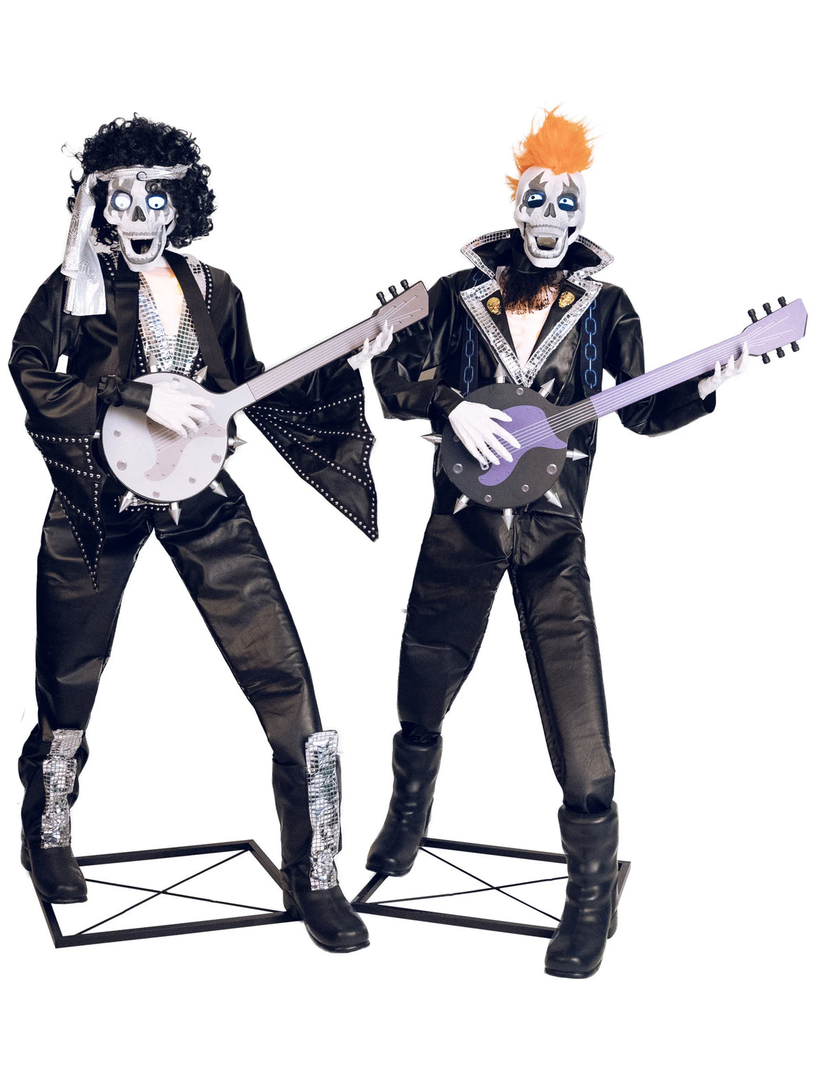 Vue d'ensemble de la décoration animée et sonore duo squelettes punk rock