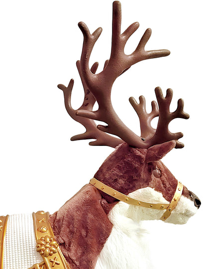 Animovaná vánoční dekorace se soby se zvukem a pohybem 143 cm