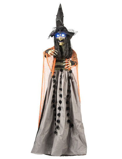 Animovaná, zvuková a světelná závěsná dekorace čarodějnice 183 cm