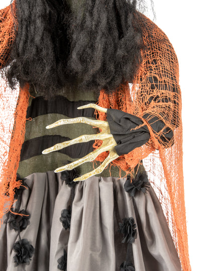 Animovaná, zvuková a světelná závěsná dekorace čarodějnice 183 cm