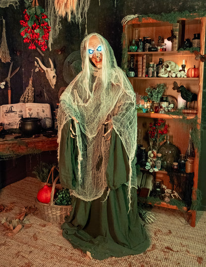 Čarodějnice Andromeda 153 Animovaná dekorace se zvukem a světlem cm