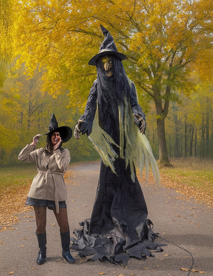 Obří animovaná dekorace čarodějnice XXL 300 cm