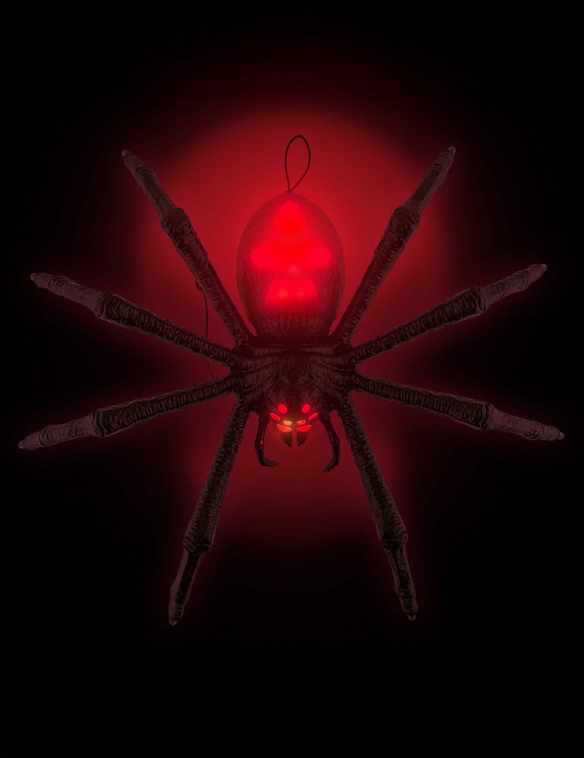 Zvuková a světelná dekorace černá tarantule 70 x 15 x 42 cm