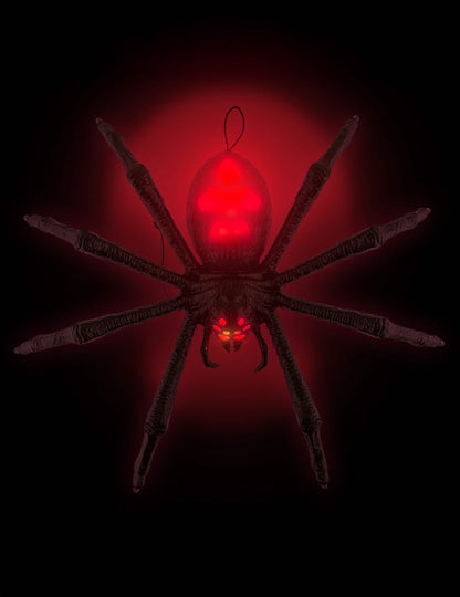 Zvuková a světelná dekorace černá tarantule 70 x 15 x 42 cm