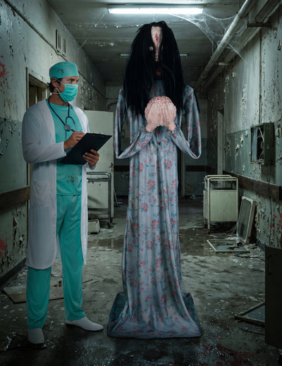 Animovaná dekorace zombie požírač mozků 200 cm