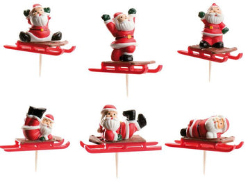 Dekorace 6 výběrů sáněk Santa Claus
