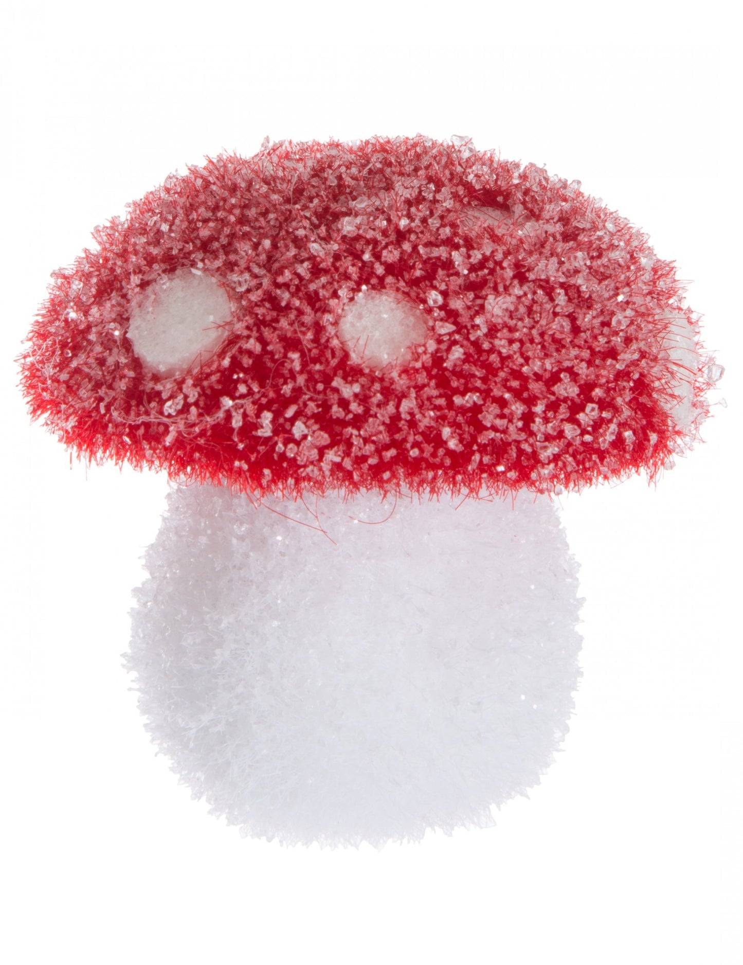 Hříbková dekorace s puntíky 8 cm červená a bílá