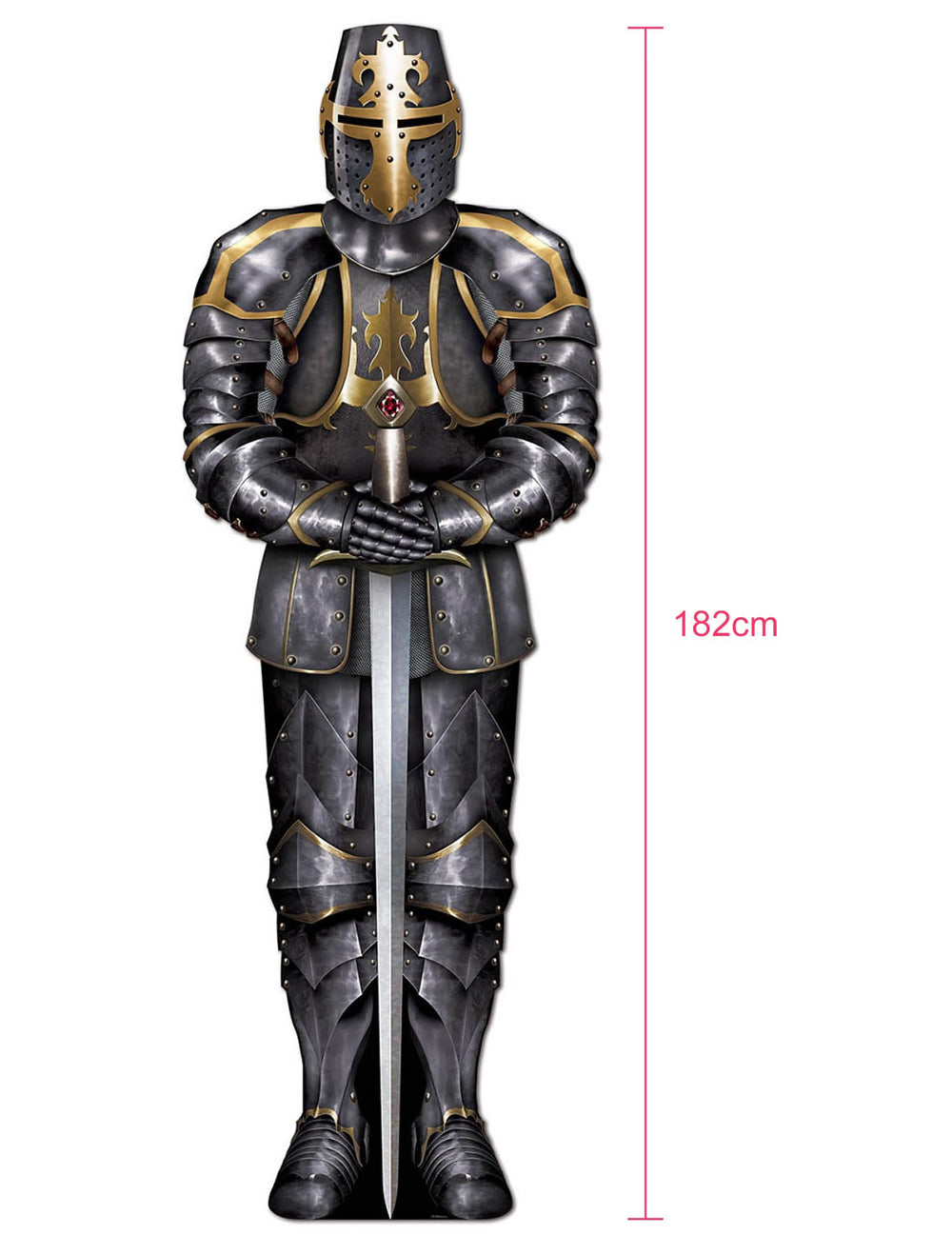 Detail výšky dekorace rytíře s brněním