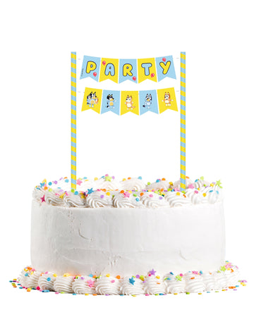 Modré dekorace dortu