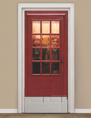 Dekorace dveří kouzelné telefonní budky s motivem Harryho Pottera