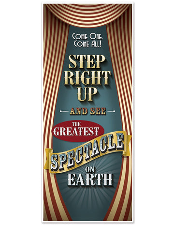 Vintage dekorace na dveře cirkusu 76 x 182 cm