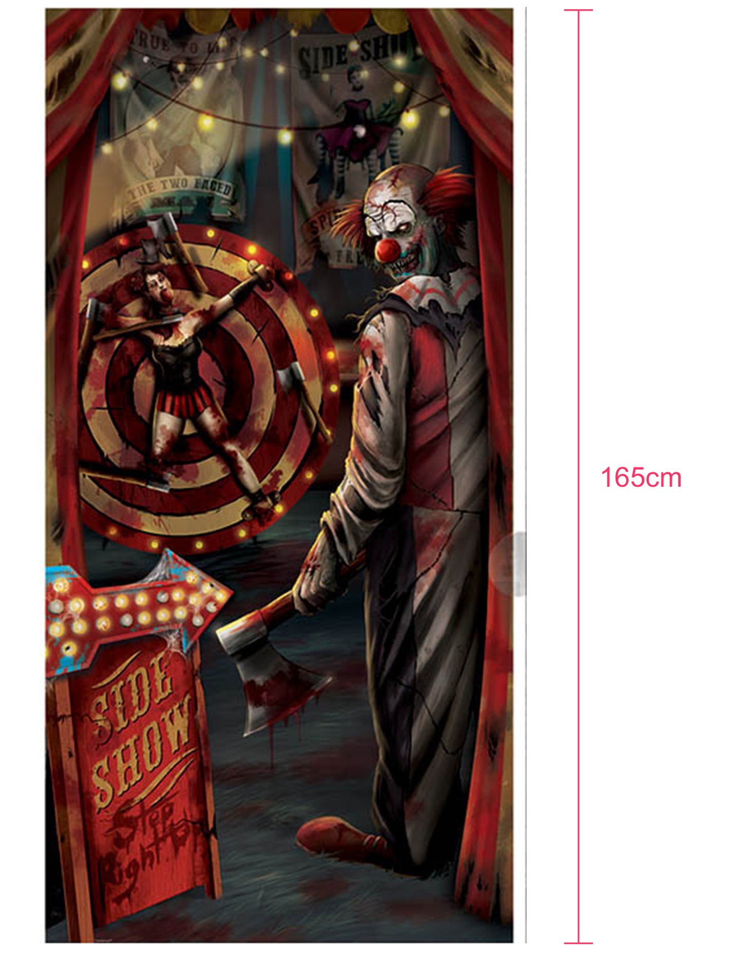 Halloween klaunská dekorace 85 x 165 cm