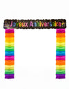 Décoration de porte Joyeux anniversaire chic pour fête multicolore