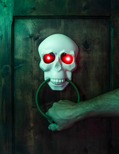 Zvuk kostry a animovaná dekorace dveří 30 cm