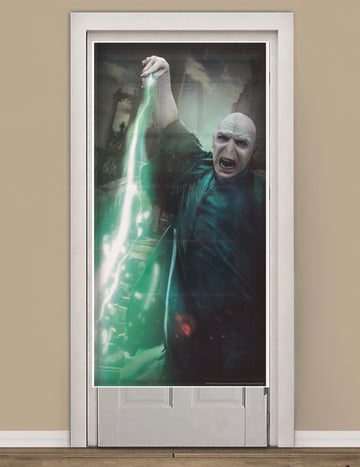 Dekorace dveří s motivem Harryho Pottera a Voldemorta