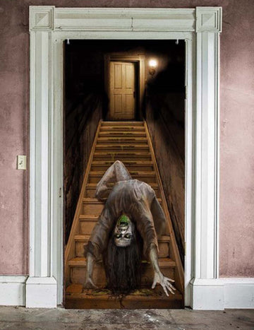 Dekorace dveří s posedlou zombií 80 x 180 cm