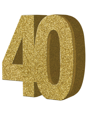 Zlatá stolní dekorace k 40. výročí 20 x 20 cm
