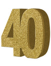 Décoration de table 40 ans pour anniversaire dorée pailletée