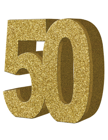 Zlatá stolní dekorace k 50. výročí 20 x 20 cm