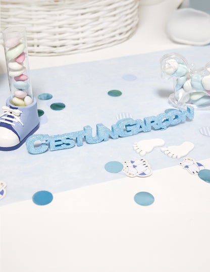 Stolní dekorace to je modrý kluk se třpytkami