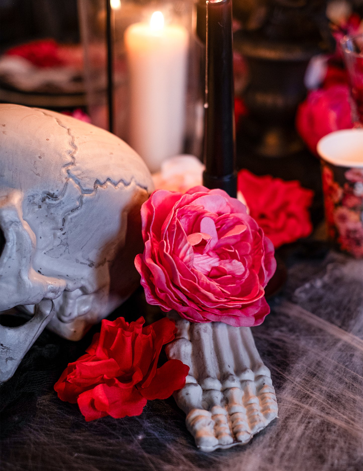 Stará fuchsiově růžová stolní dekorace 12 cm ročník