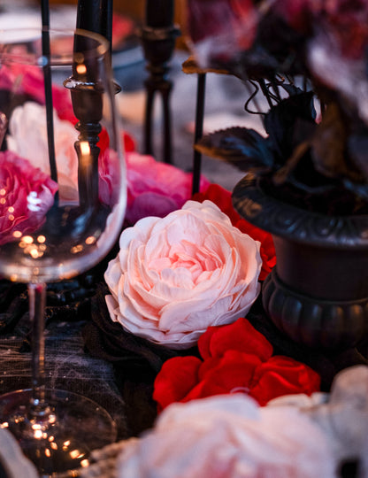 Starorůžová dekorace na stůl 12 cm umělá květina