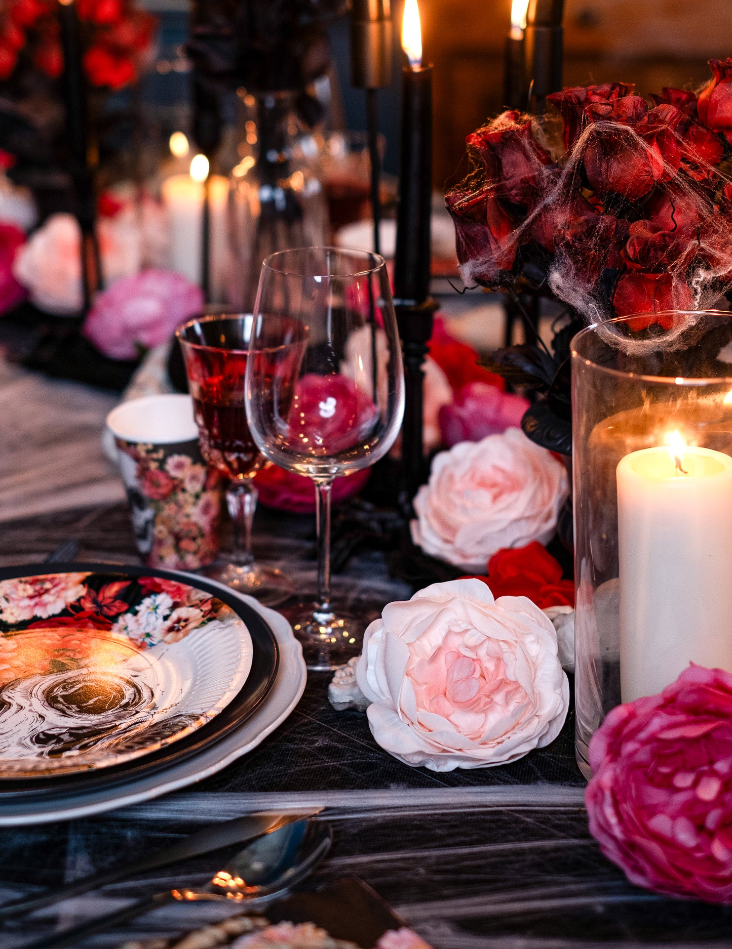 Starorůžová dekorace na stůl 12 cm umělá květina