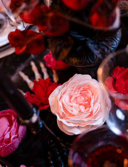 Starorůžová dekorace na stůl 12 cm umělá květina