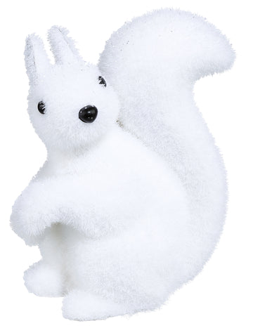 Dekorace s bílou veverkou 12 cm
