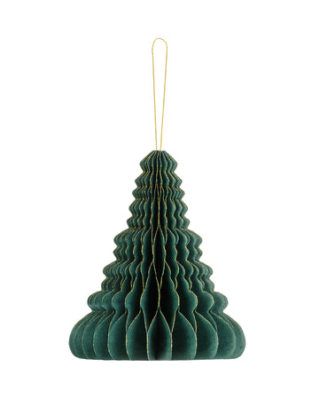 Vánoční ozdoba z voštinového papíru 15 cm zelené a zlaté